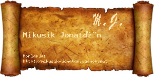 Mikusik Jonatán névjegykártya